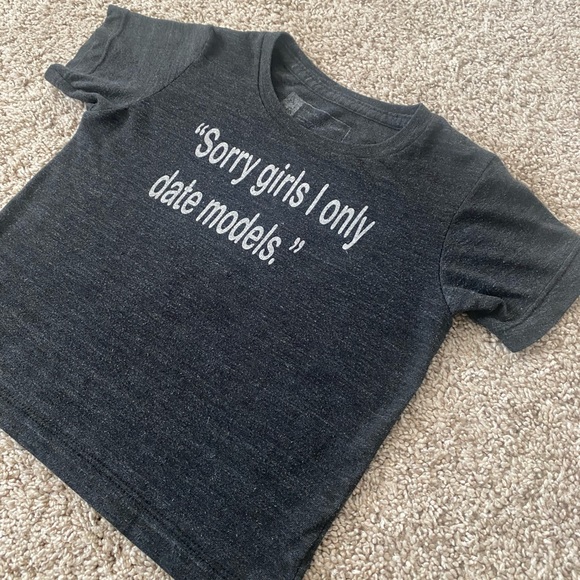 Sorry girls I only date models funny toddler boy graphic tee tshirt 18-24 months - Picture 3 of 4